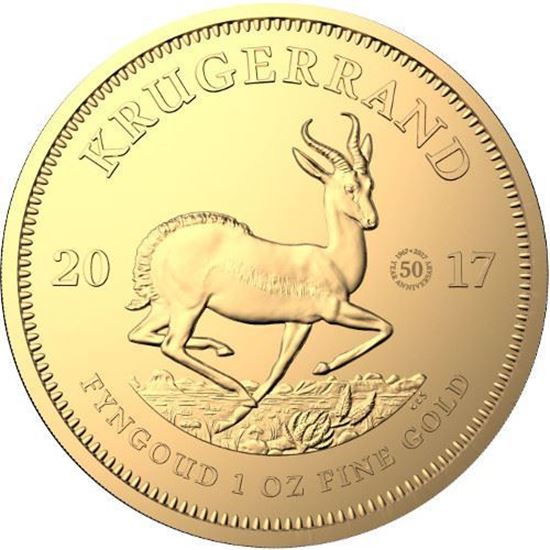 2017 1oz South African Krugerrand 50th Anniversary Edition Gold Coin