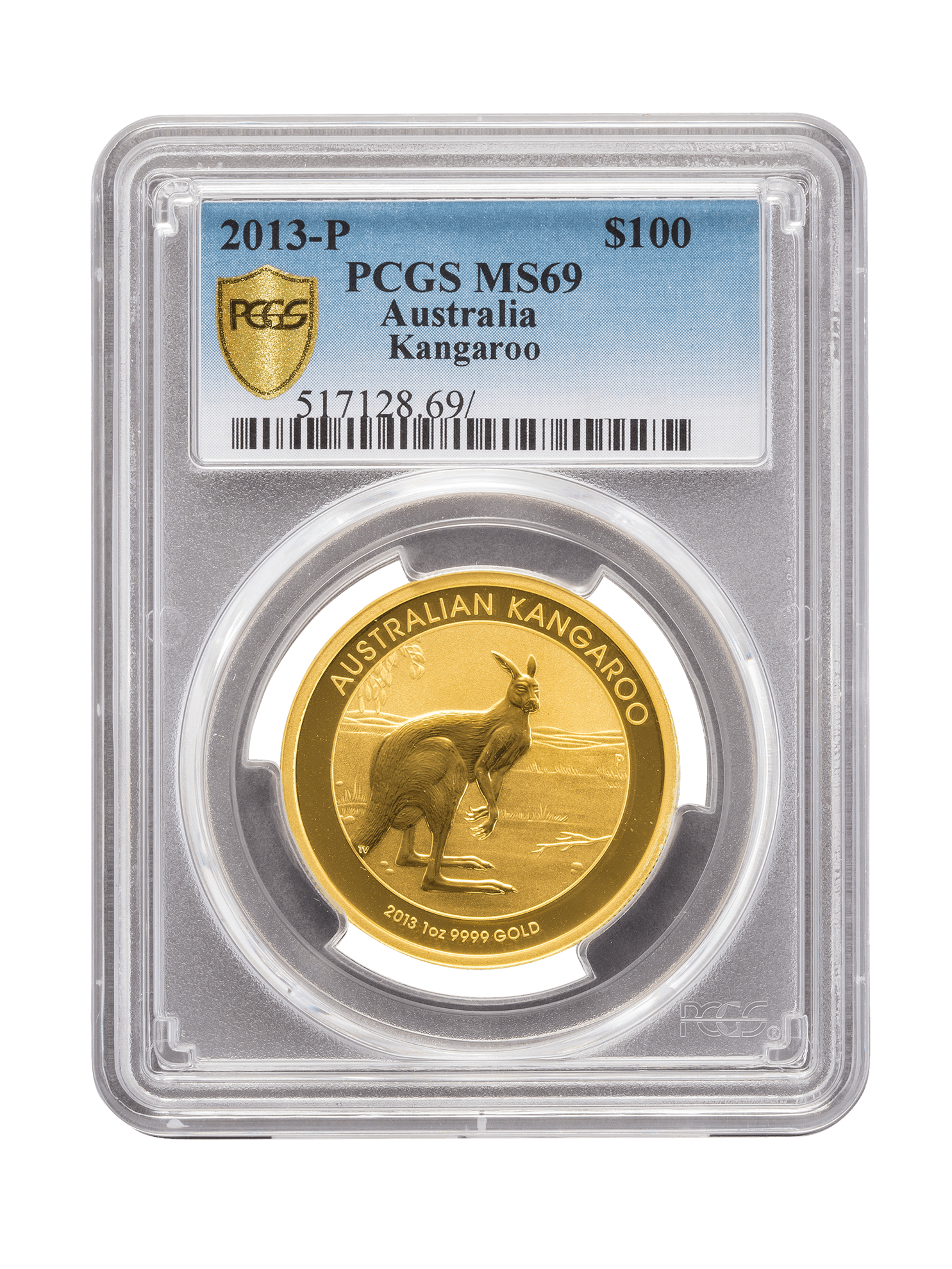 PCGS 2013 1oz Gold Australian Kangaroo MS69