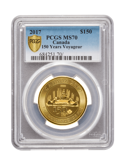 PCGS 2017 1oz Gold 150 Years Voyageur MS70