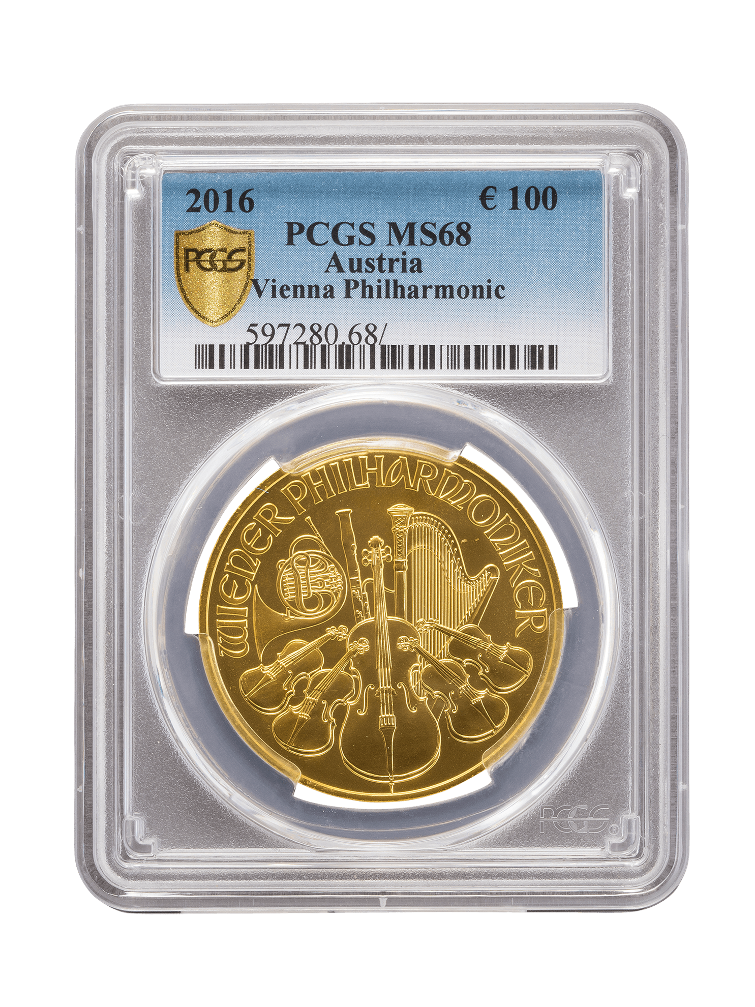 PCGS 2016 1oz Gold Austrian Philharmonic MS68