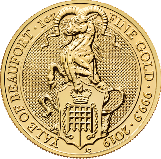 2019 1oz 24k Gold UK Queen's Beast 'The Yale of Beaufort'