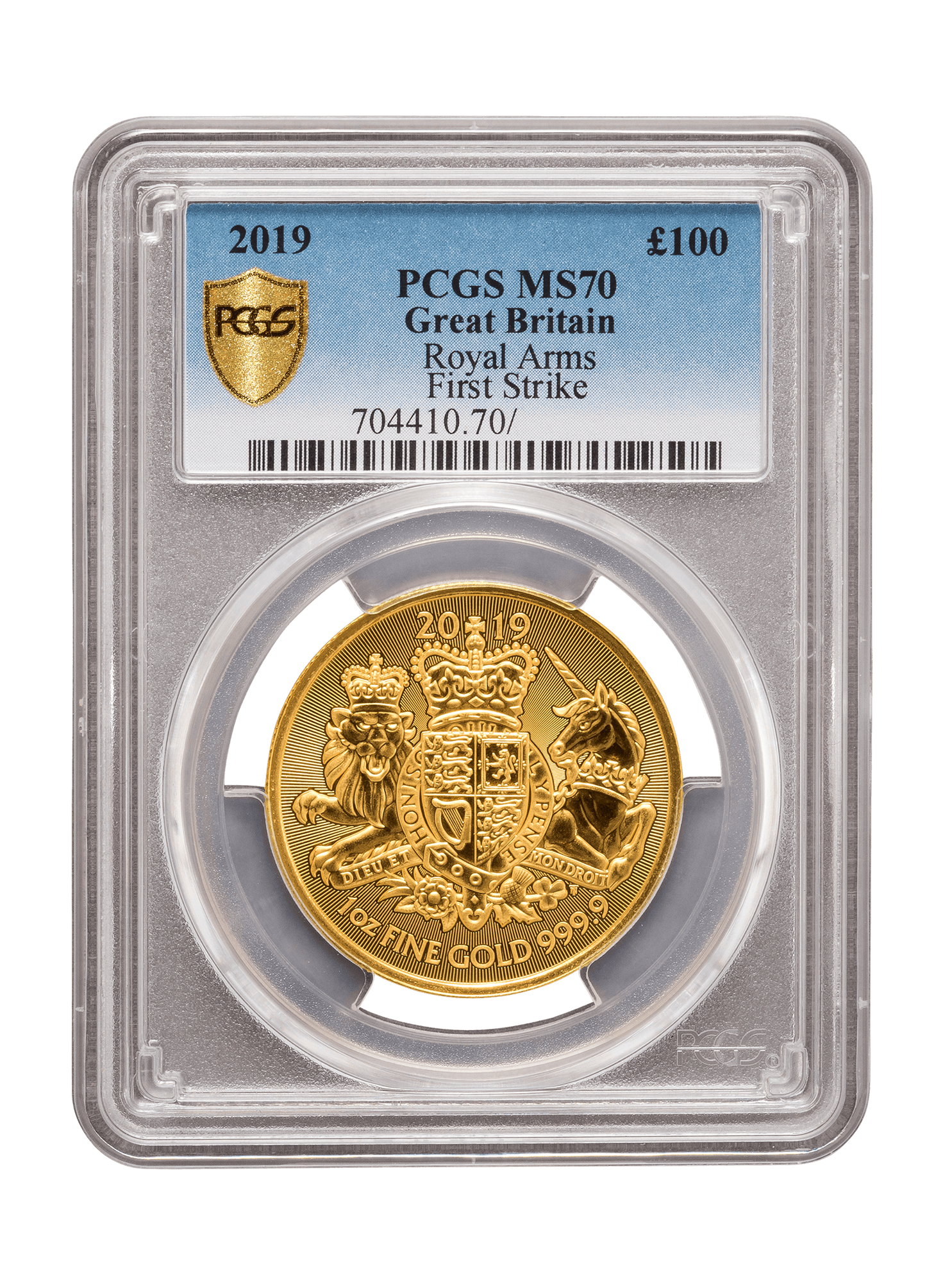 PCGS 2019 1oz Gold Coat of Arms MS70