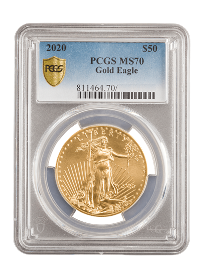 PCGS 2020 1oz 22k Gold American Eagle MS70