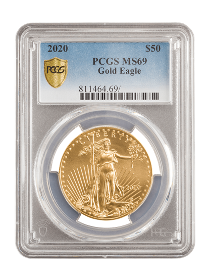 PCGS 2020 1oz 22k Gold American Eagle MS69