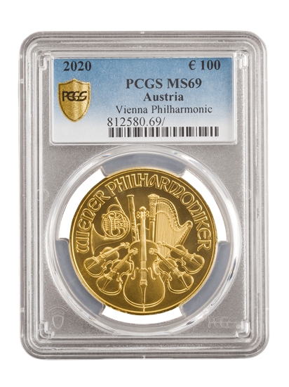 PCGS 2020 1oz Gold Austrian Philharmonic MS69