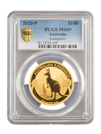 PCGS 2020 1oz Gold Australian Kangaroo MS69