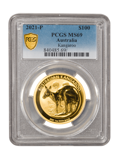 PCGS 2021 1oz Gold Australian Kangaroo MS69