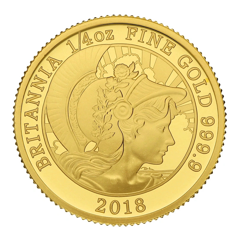 2018 Britannia £25 1/4oz Gold Proof Coin (Box & COA)