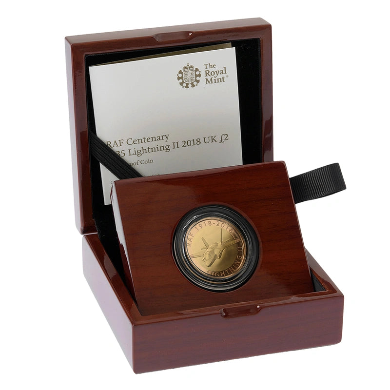 2018 RAF F-35 Lightning II £2 Gold Proof Coin (Box & COA)