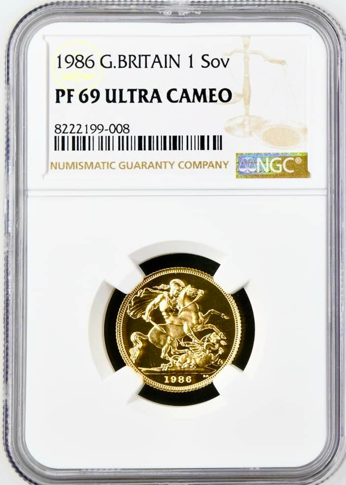 1986 gold sovereign NGC