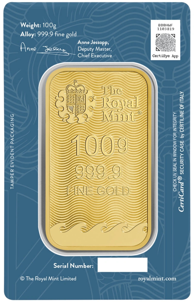 NEW 100g Gold Britannia Minted Bar