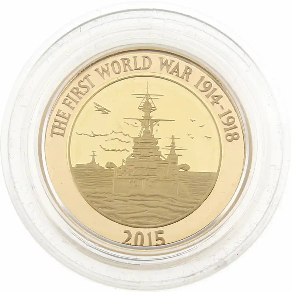 2015 The Royal Navy £2 Gold Proof Coin (Box & COA)