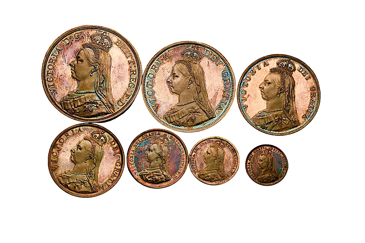 1887 11-Coin Gold Proof set Five Pound to Threepence NGC PF61 - PF65 Ultra Cam