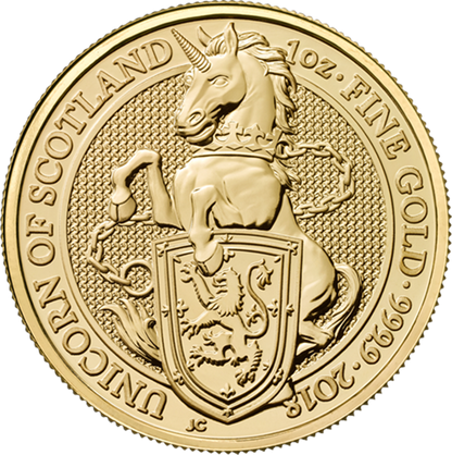 2018 1oz 24k Gold UK Queen's Beast 'Unicorn'