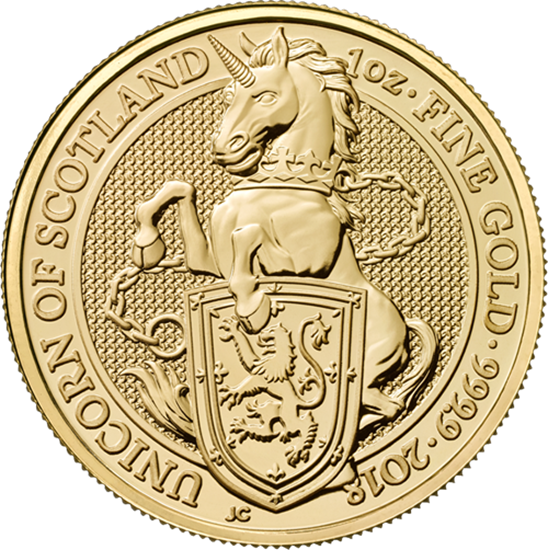 2018 1oz 24k Gold UK Queen's Beast 'Unicorn'