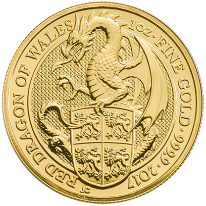 2017 1oz UK Queen's Beast 'Dragon' Gold Coin