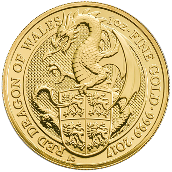 2017 1oz UK Queen's Beast 'Dragon' Gold Coin