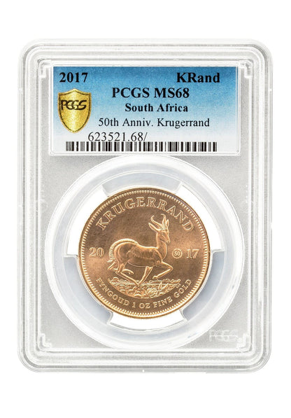 PCGS 2017 1oz Gold South African Krugerrand MS68