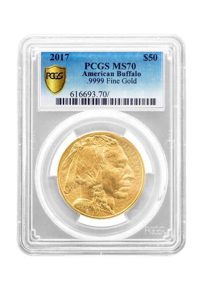 PCGS 2017 1oz Gold American Buffalo MS70