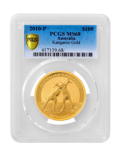 PCGS 2010 1oz Gold Australian Kangaroo MS68
