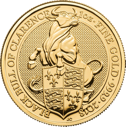 2018 1oz 24k Gold UK Queen's Beast 'Black Bull of Clarence'