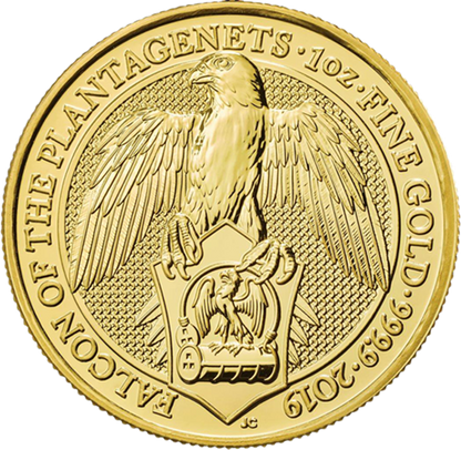 2019 1oz UK Queen's Beast 'Falcon of the Plantaganets' Gold Coin