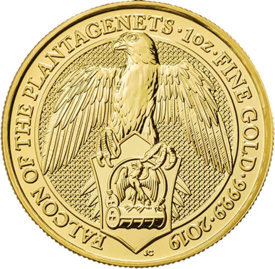 2019 1oz UK Queen's Beast 'Falcon of the Plantaganets' Gold Coin