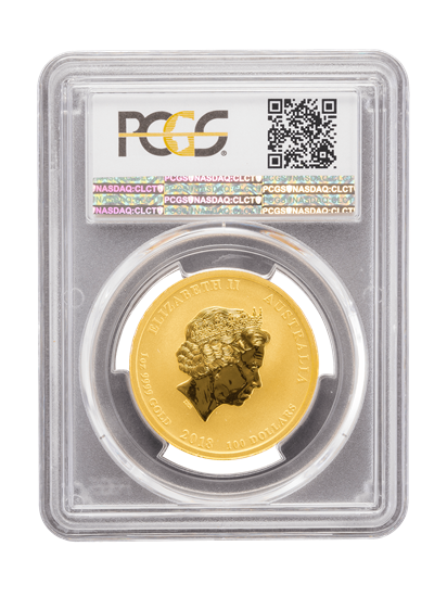PCGS 2018 1oz Gold Australian Dragon and the Phoenix MS70