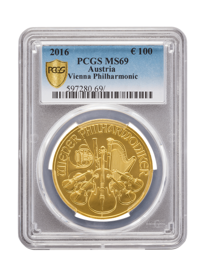PCGS 2016 1oz Gold Austrian Philharmonic MS69