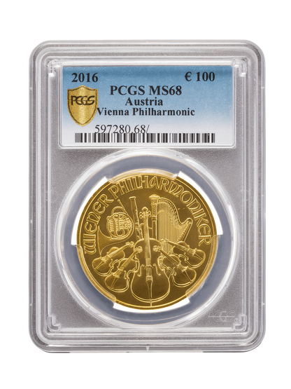 PCGS 2016 1oz Gold Austrian Philharmonic MS68