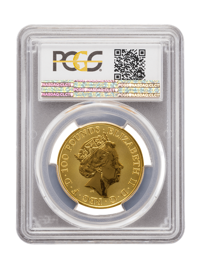 PCGS 2018 1oz Gold Queen's Beast 'Black Bull' MS70