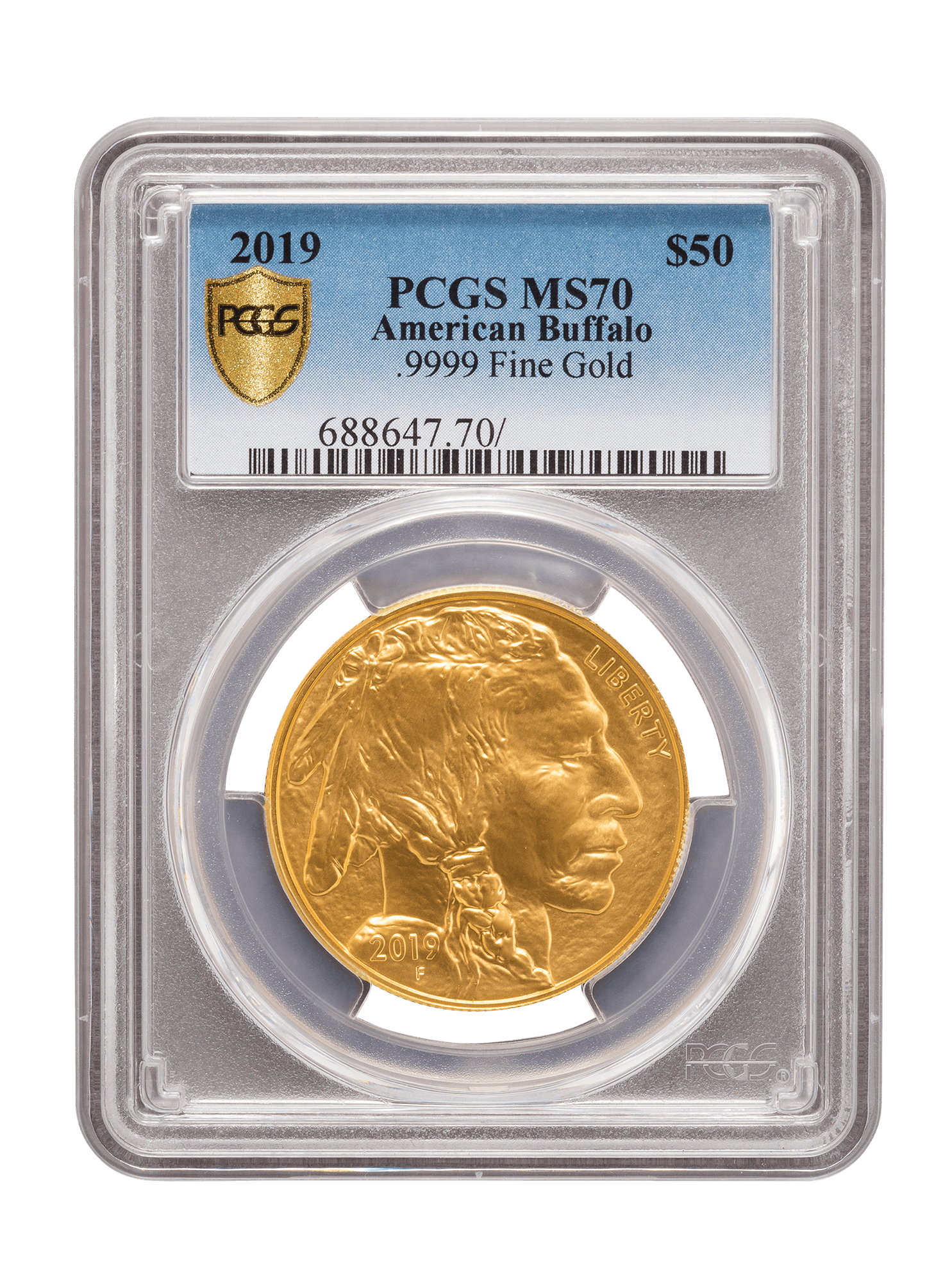 PCGS 2019 1oz Gold American Buffalo MS70