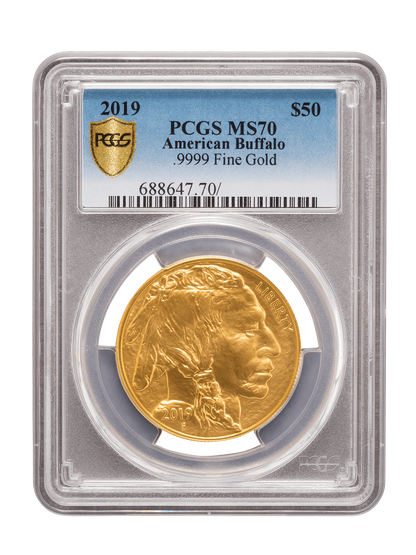 PCGS 2019 1oz Gold American Buffalo MS70