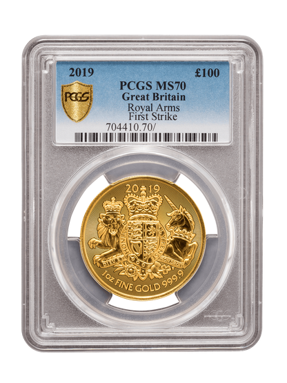PCGS 2019 1oz Gold Coat of Arms MS70