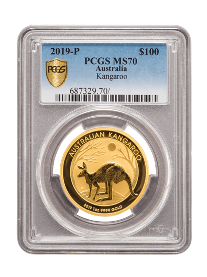PCGS 2019 1oz Gold Australian Kangaroo MS70