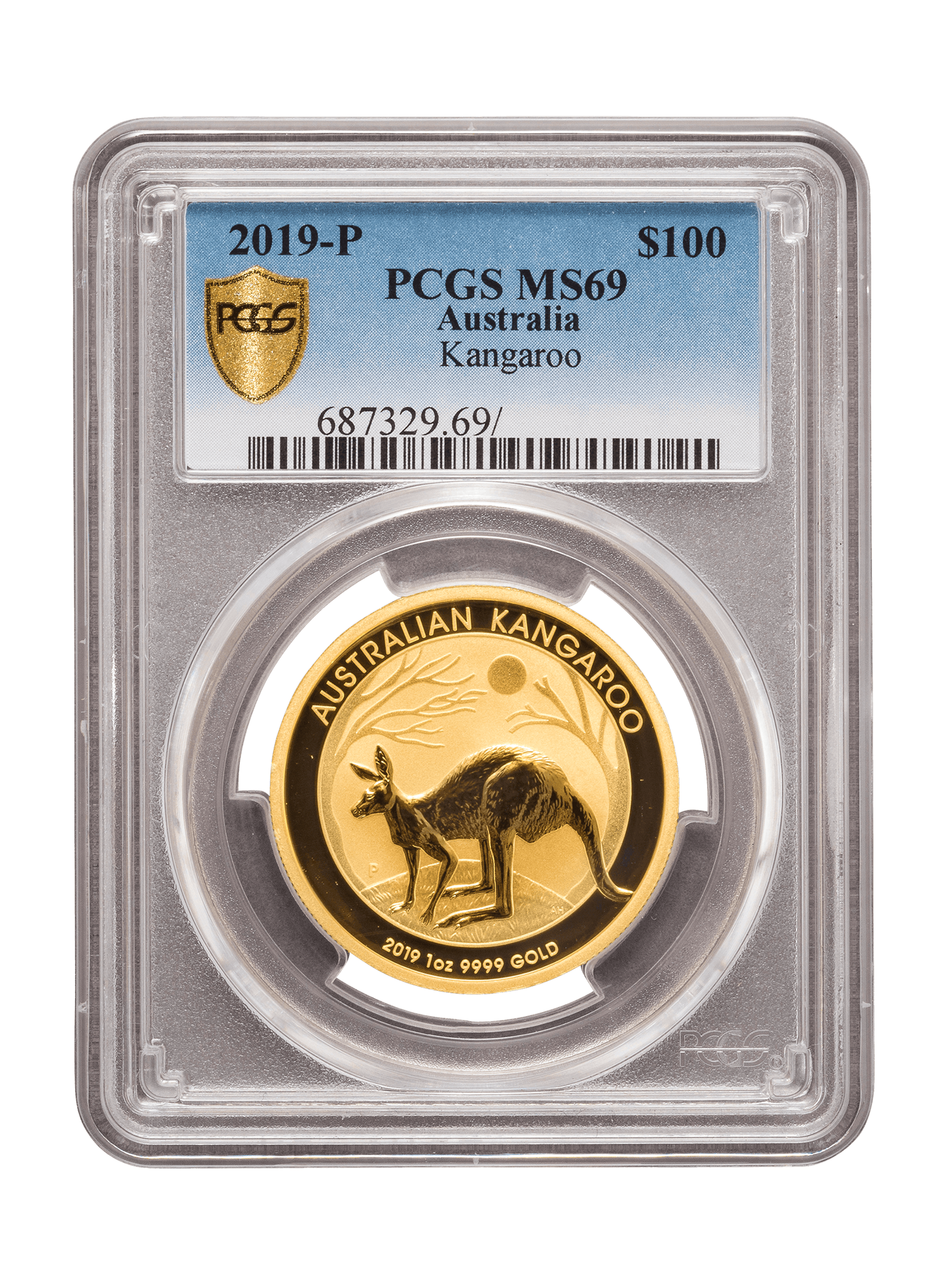 PCGS 2019 1oz Gold Australian Kangaroo MS69