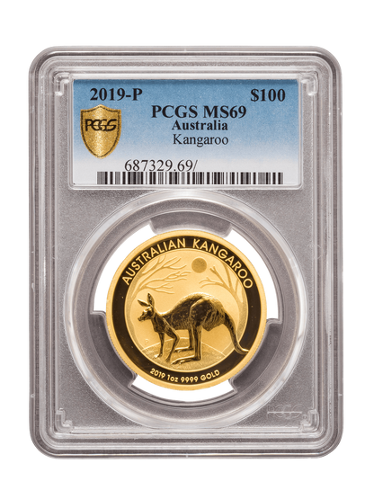 PCGS 2019 1oz Gold Australian Kangaroo MS69