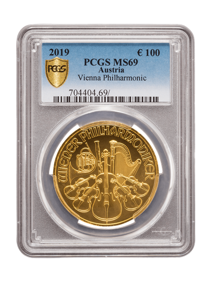 PCGS 2019 1oz Gold Austrian Philharmonic MS69