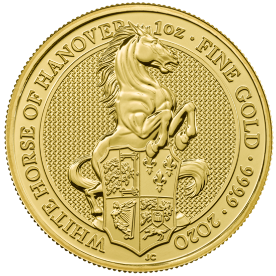 2020 1oz UK Queen's Beast 'White Horse of Hanover' Gold Coin