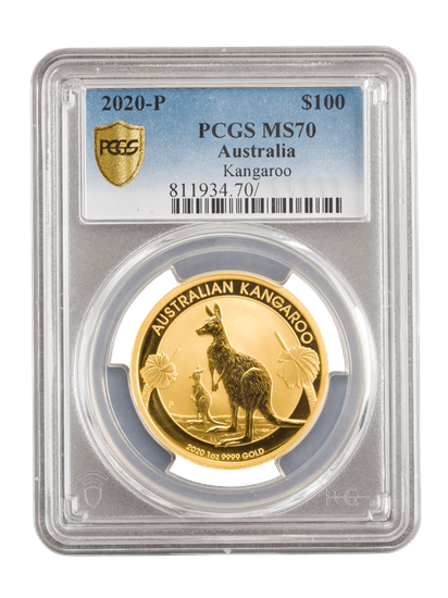 PCGS 2020 1oz Gold Australian Kangaroo MS70