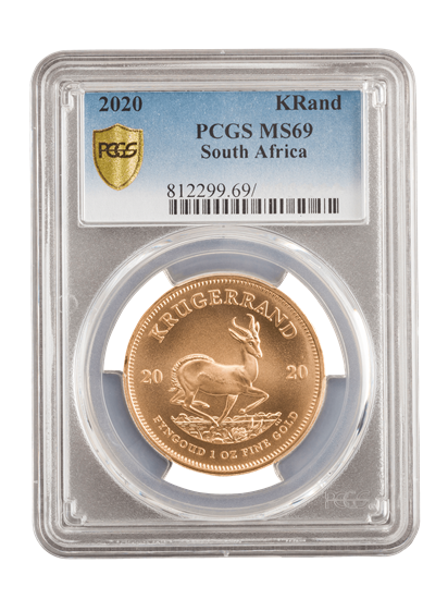 PCGS 2020 1oz Gold South African Krugerrand MS70