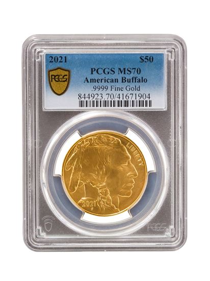 PCGS 2021 1oz Gold American Buffalo MS70