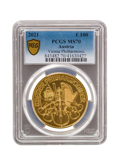 PCGS 2021 1oz Gold Austrian Philharmonic MS70
