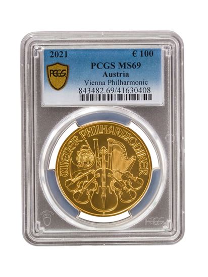 PCGS 2021 1oz Gold Austrian Philharmonic MS69