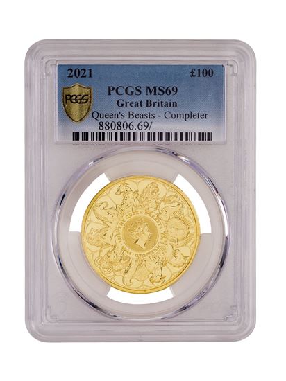 PCGS 2021 1oz Gold Queen's Beast 'Completer' MS69