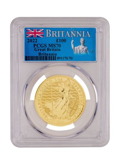 PCGS 2022 1oz Gold Britannia MS70
