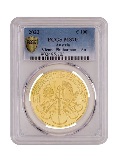 PCGS 2022 1oz Gold Austrian Philharmonic MS70