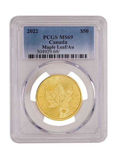 PCGS 2022 1oz Gold Maple Leaf MS69