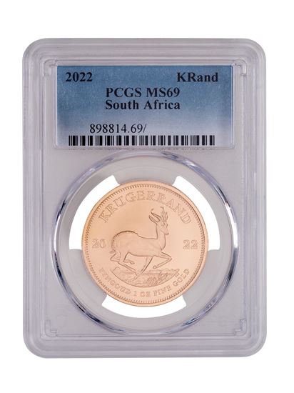 PCGS 2022 1oz Gold South African Krugerrand MS69
