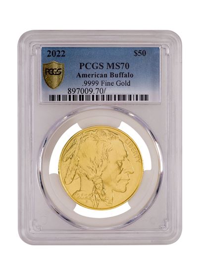 PCGS 2022 1oz Gold American Buffalo MS70